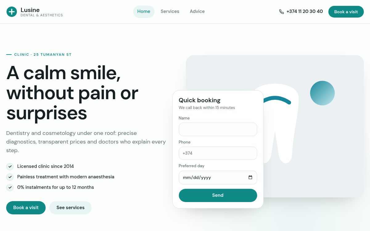 Lusine Dental — Clinic · dental · beauty salon