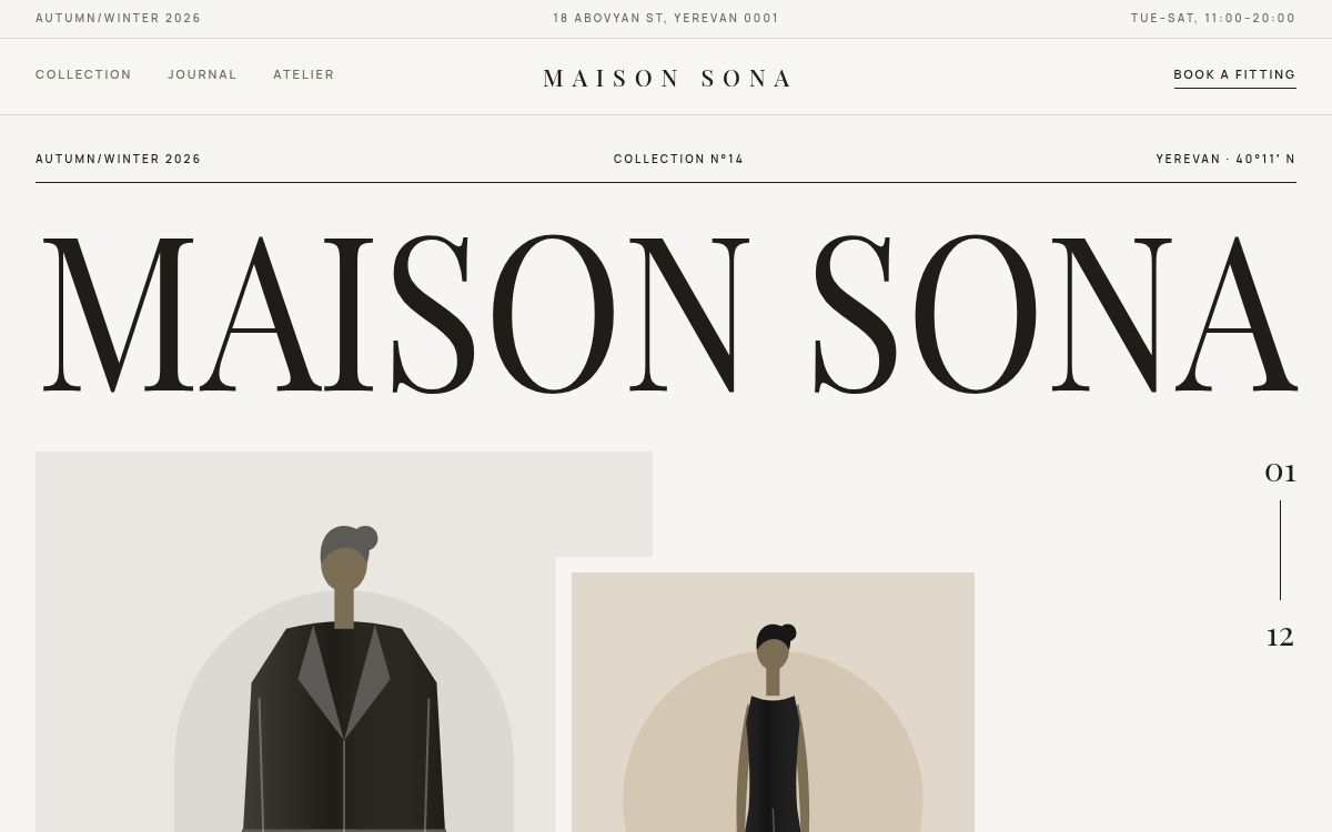 Maison Sona — Fashion house · atelier