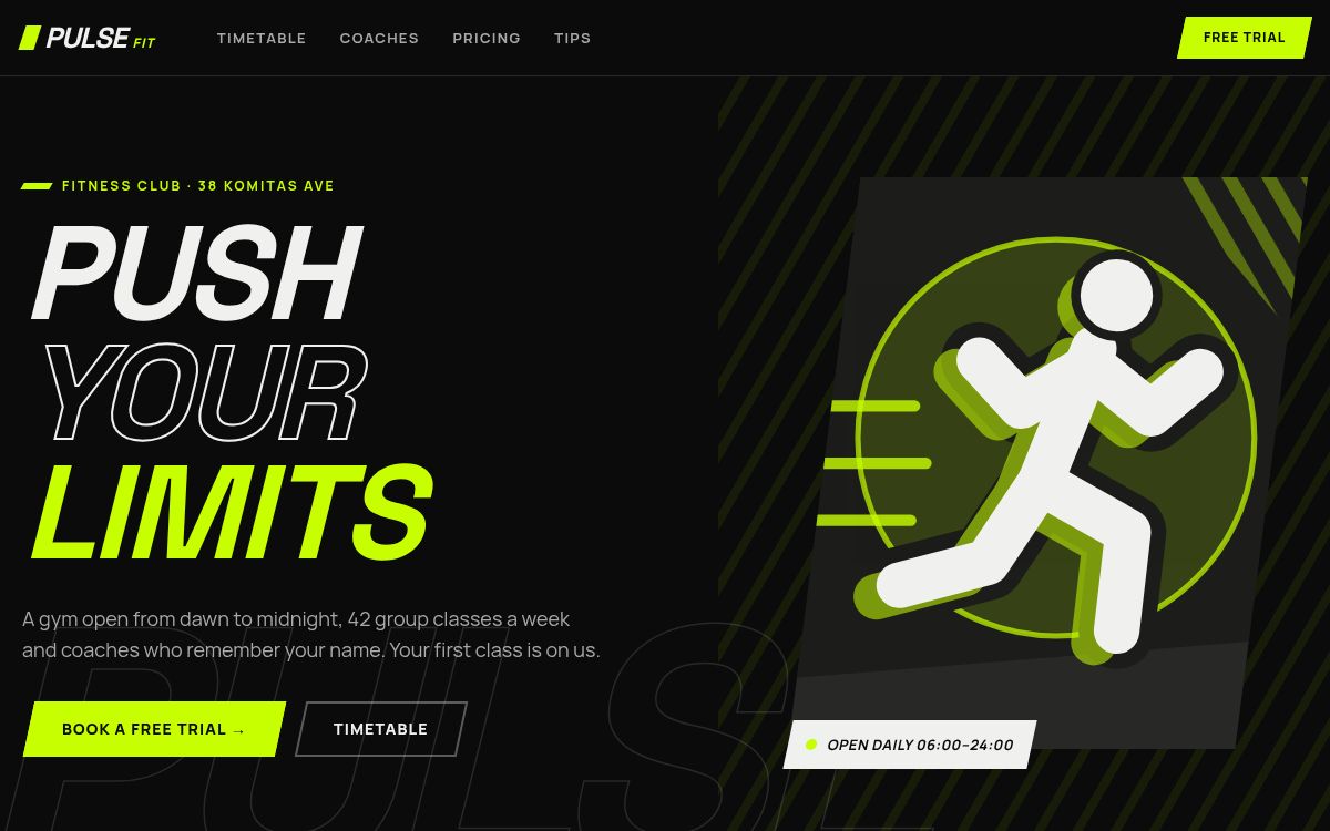 Pulse Fitness Club — Fitness club · gym · group classes