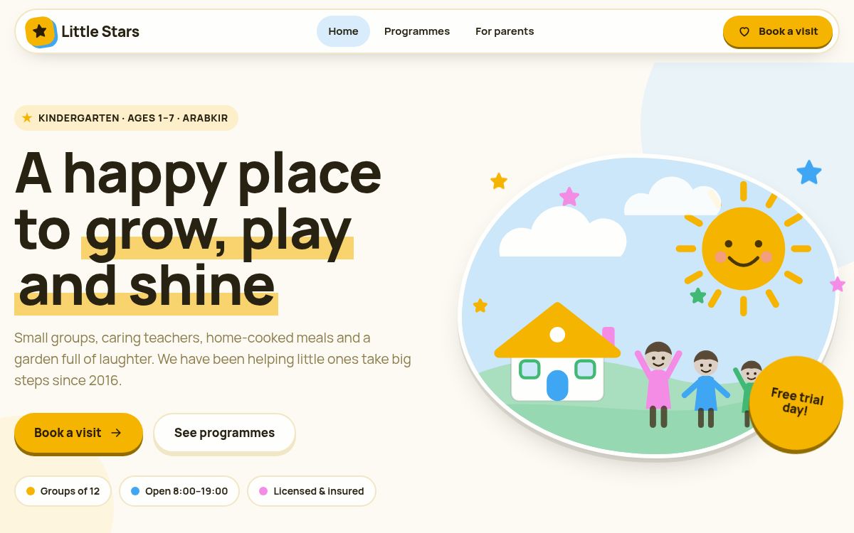 Little Stars — Kindergarten · kids centre