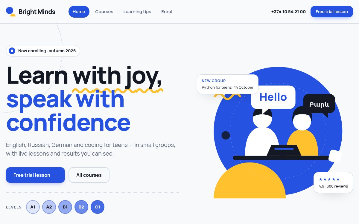 Bright Minds — Language & IT courses