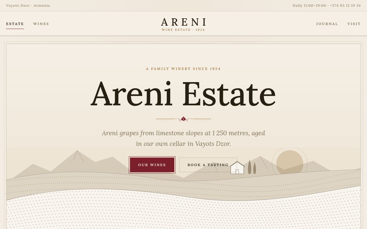 Areni Estate — Winery · tastings & cellar tours